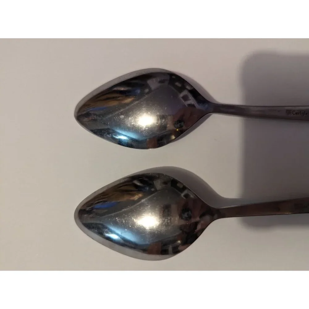 VTG CARLYLE Hong Kong stainless‎ cameo pattern lot 2 tablespoons replacement